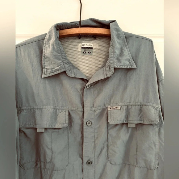 COLUMBIA Titanium omni shade long sleeve gray light sports hiking camping XL - Picture 2 of 7